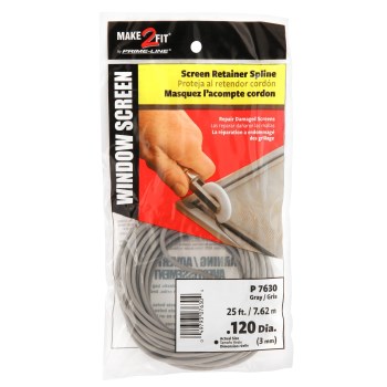 Screen Retainer Spline  Gray    .120" x 25 Ft