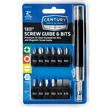 Century Drill &amp; Tool   69014 13pc Screw Guide Bit Set