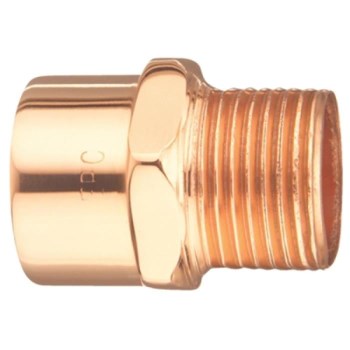 Copper Male Adapter, Reducing - 1/2" C x 3/4" MPT