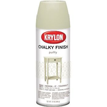 Krylon 4107 Chalky Finish Spray Paint, Putty ~ 12 oz Cans