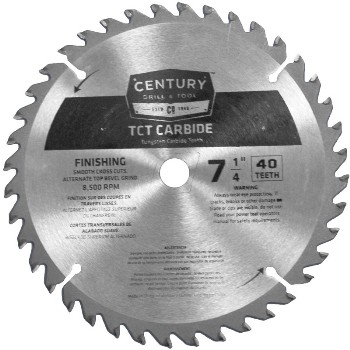 Century Drill &amp; Tool   09208 7-1/4in. 40t Carbide Blade