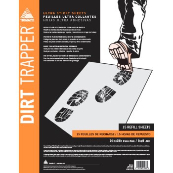 Trimaco 01265 Dirt Trapper Sticky Mat Refills ~ Pack of 30 