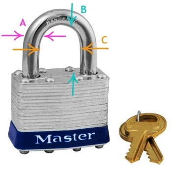 MasterLock 3KA #0356 Master Laminated  Padlock, KA3:  ~ # 0356