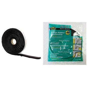 Premium Sponge Weatherstrip, Self Adhesive Tape ~  3/8" x 3/4" x 10 Ft