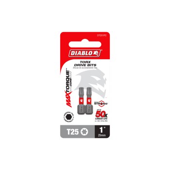 Torx Drive Bit  T25   1"   2pk