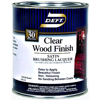 Clear Wood Finish-Brushing Lacquer, Satin ~ Quart