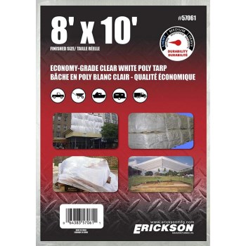 8x10 Clear White Tarp