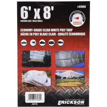 Erickson Mfg 57060 6ft. X8ft. Clear White Tarp