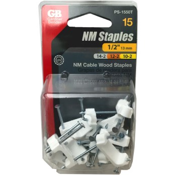 Gardner Bender Plastic Insulated Cable Staple - 1/2", 15pk