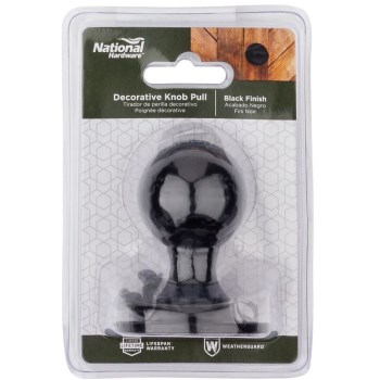 Deco Knob Pull, Black - 2-7/8"
