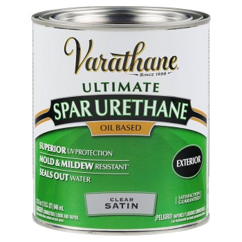 Rust-Oleum 9341 Varathane Exterior Spar Urethane, Clear Satin ~ Quart