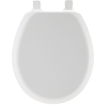 Toilet Seat, Round Molded Wood ~ White