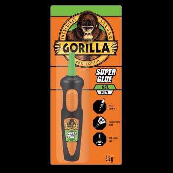 Gorilla Super Glue Gel Pen, Clear - 5.5g