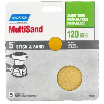 Norton Stick & Sand Sanding Disc - 5", 120 Grit, 10pk