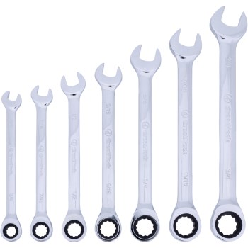 Ratcheting Wrench Set, SAE - 7pc