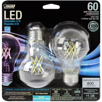 Feit Electric  A1960/CL/850/LED/2 A19 Bulb