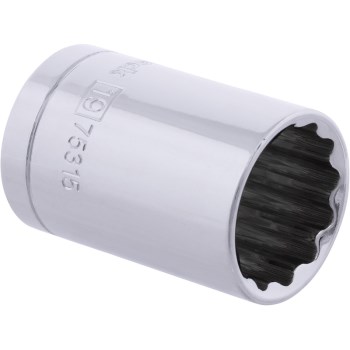 Socket, 12-Point - 1/2" Drive, 19mm