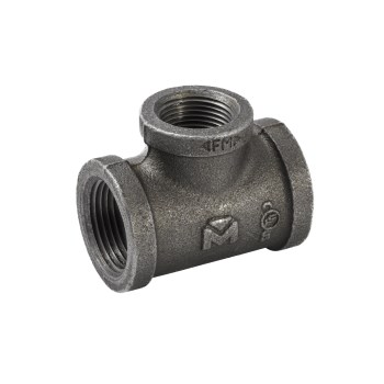 Anvil/Mueller Reducing Tee, Black - 1" x 1" x 3/4"