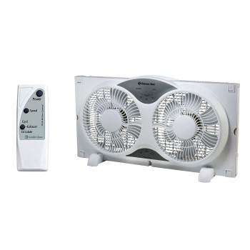 Comfort Zone Reversible Twin Window Fan w/Remote