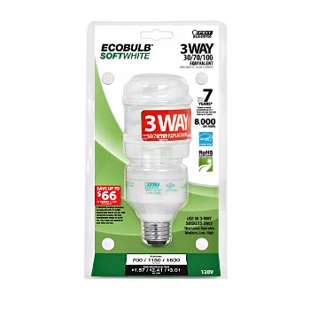 Compact Fluorescent Light Bulb, 3 Way Twist 30 Watt