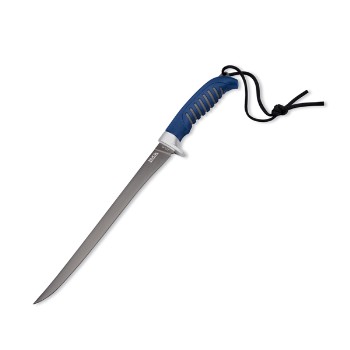 Silver Creek Large Fillet Knife,Blue Thermo., Plastic Sheath