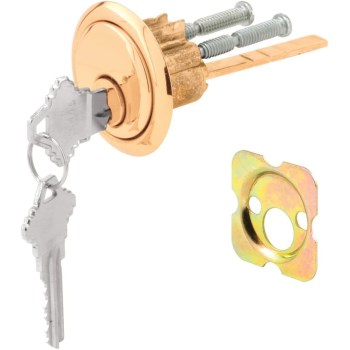 Rim Cylinder Lock, 5-Pin Tumbler, Brass Face