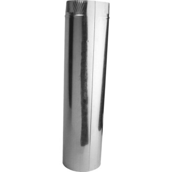 Gray Metal Galvanized Furnace Pipe - 4" x 24", 30 Gauge