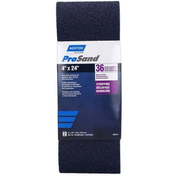 Norton Sanding Belt - 36 Grit, 4" x 24", 2pk