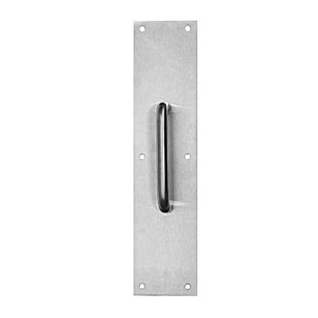 Door Pull Plate, Satin Stainless Steel Finish  ~  3 1/2" W x 15" L