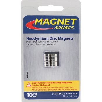 Master Magnetics Neodymium Super Magnets - 0.315" Dia, 10pk