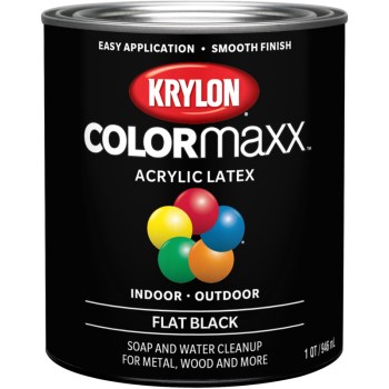 Color Maxx Paint & Primer, Flat Black ~ Quart