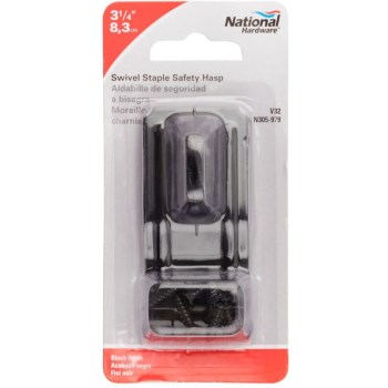 Swivel Hasp, Black - 3-1/4"