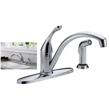 Delta Faucet 440dst Single Handle Kitchen Faucet W/spray, Chrome Finish