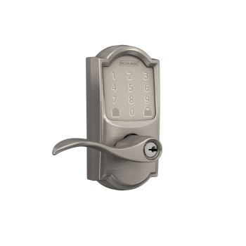 Schlage Encode WiFi Lever, Camelot Accent, Satin Nickel