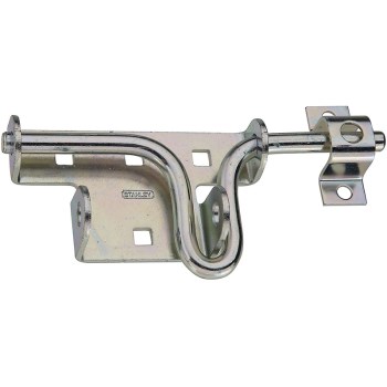 Sliding Bolt Door/Gate Latch, Zinc Plated - 5-7/8"