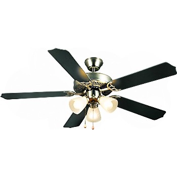 Hardware House  415935 Ceiling Fan, Panama Style V  Brushed Nickel ~ 52"