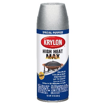 Krylon K01608000 High Heat Max Spray Finish, Aluminum ~ 12 oz Cans