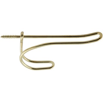 National 187567 Coat & Hat Hook, Wire  ~ Brass Finish