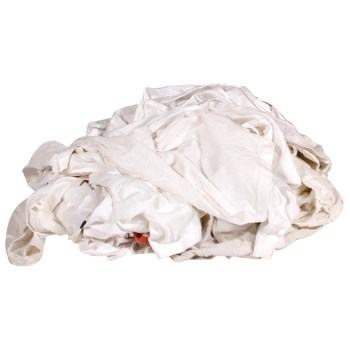 Reclaimed Textiles - White Knit Wipers, 1 lb Bag