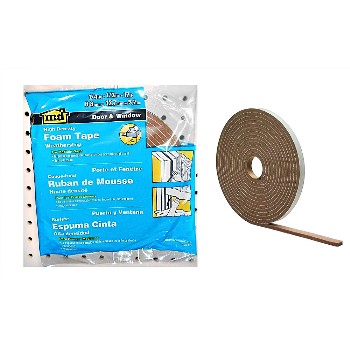 M-D Bldg Prods 02816 Brown Foam Tape, High Density ~ .25" x .50" x 17 Ft