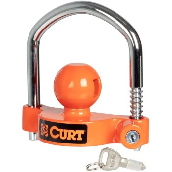 Curt Universal Trailer Coupler Lock, Orange - Fits 1-7/8" to 2-5/16" Ball