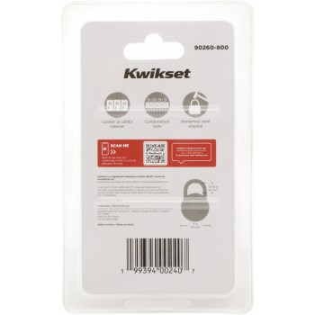 Kwikset Combination Dial Padlock, Black - 2"
