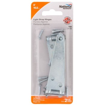 Zinc Strap Hinges, Pack of 2 - Light Duty ~ 4"