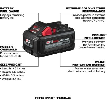 Milwaukee M18 REDLITHIUM XC 6.0Ah Battery