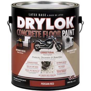 Ugl 21513 Drylok Concrete Floor Paint, Persian Red ~ Gallon