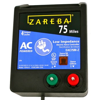 Woodstream EAC75M-Z Zareba  AC Powered/Low Impedance Charger ~ 75 Mile