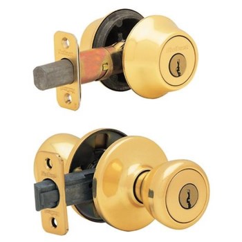 Tylo Combo Lockset, Polished Brass Finish