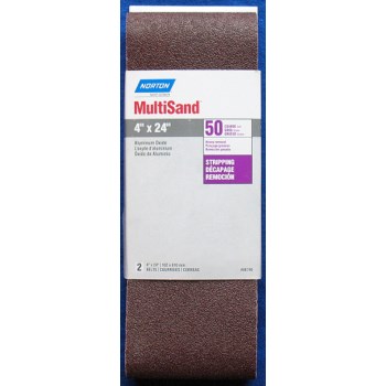 Norton Sanding Belt, Aluminum Oxide - 4" x 24", 50 Grit  (2pk)