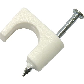White Coaxial Cable Staple, Psw-165 ~ 1/4"