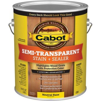 Cabot 01-0306 Exterior Stain, Semi-trans Oil ~ Neutral Base, Gallon